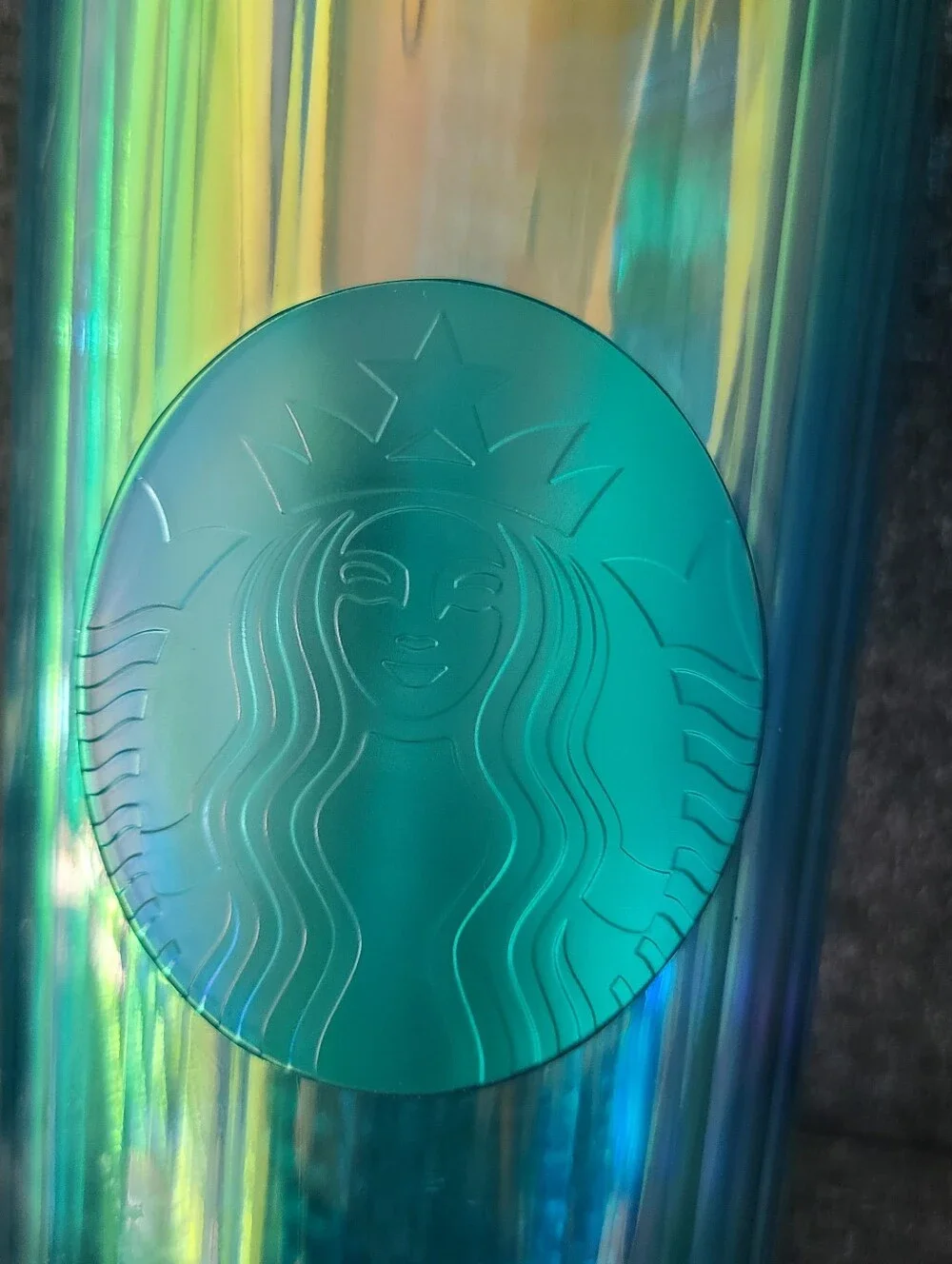 Starbucks 2021 Kaleidoscope Turquoise Prism Teal Diamond Tumbler Cold Cup Venti